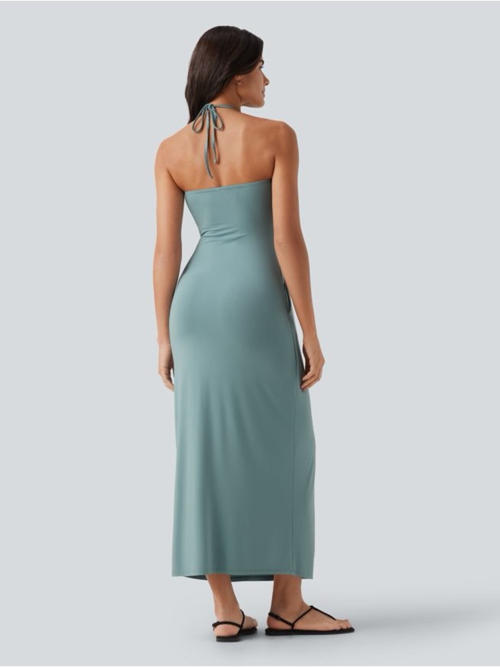 Halara Halter Tie Back Maxi Dress with Pockets - Picture 5 of 5